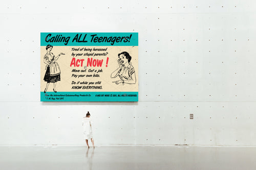 Wall Art, Vintage Greeting Card, Digital Print – Teenagers, Act Now!