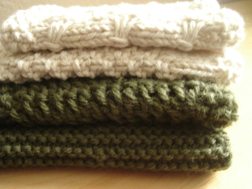 Knit Washcloths, Set of 7